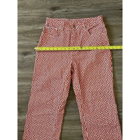 The Ragged Priest Hight Waisted Red & White Printed Jeans Size 30 - Picture 7 of 9
